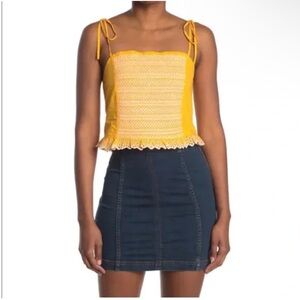 Tanya Taylor Randy Top, Cropped,‎ 100% Cotton, Embroidered, Size M, NWT